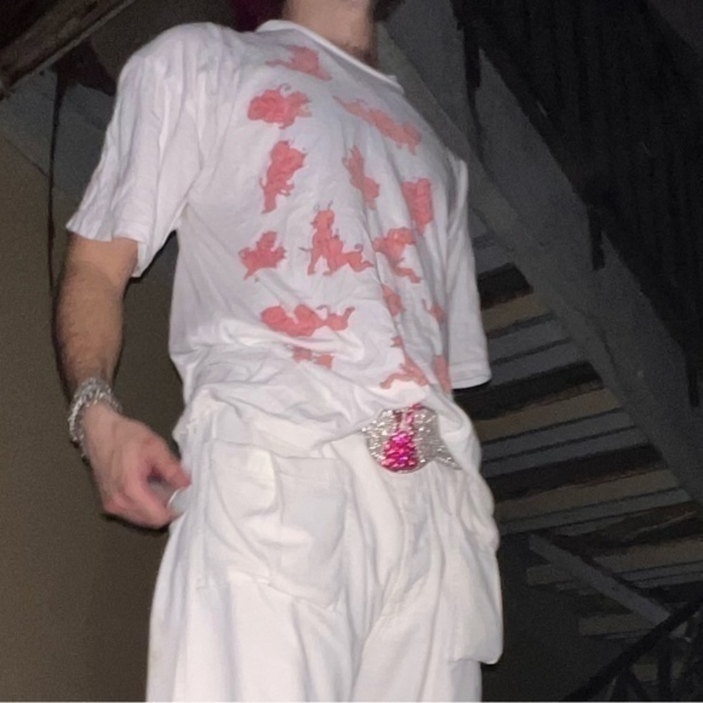 Vintage 1990s Devils Sex Positions All Over Print Demons Graphic White Tee XL 😜 - Picture 11 of 14